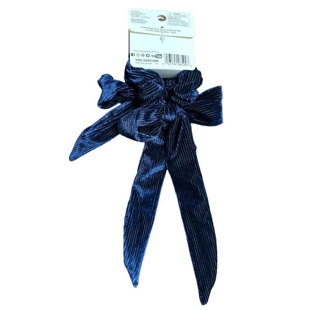 LOT OF 3 Scunci Scrunchies w/Bows 2PCS EA Hair Accessories Navy, Burgundy, Green - Picture 5 of 6